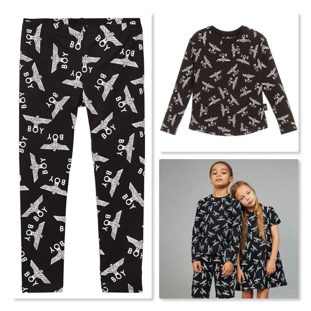 BOY London Kids Size 3-4: Repeat Leggings & Long Sleeve Shirt Set